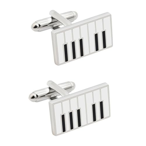 IMIKEYA Manschettenknöpfe Herren mit Klavierdesign 1 Paar Langlebiger Legierung Hemdmanschettenknöpfe für Formelle Anlässe für Hochzeiten und Geschäftstreffen von IMIKEYA