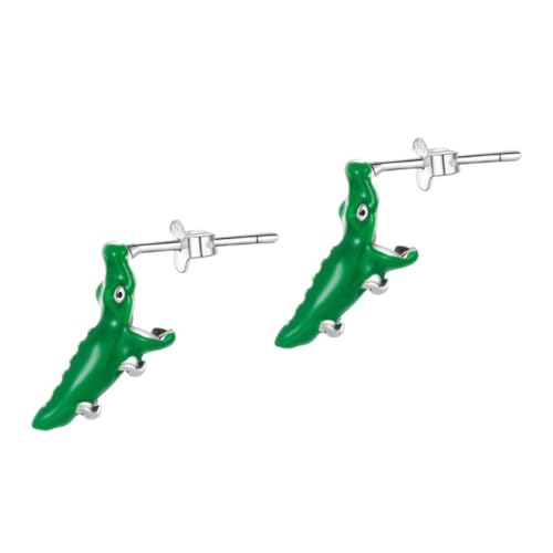 IMIKEYA Krokodil Ohrstecker S925 Silber Kreative Tiermodellierung Einzigartige Ohrringe für Mädchen Leicht zu Reinigen für Partys und Anlässe von IMIKEYA
