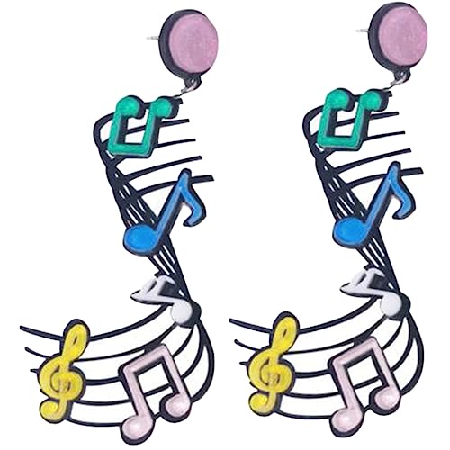IMIKEYA Musiknoten Ohrringe für Damen Übertriebene Statement Tropfenohrringe Origineller Schmuck für Festivalpartys und Konzerte IMIKEYA Musiknoten Ohrringe für Damen Übertriebene Statement Tropfenohrringe Origineller Schmuck für Festivalpartys und Konzerte von IMIKEYA
