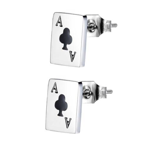 IMIKEYA 1Paar Poker Design Ohrstecker für Mädchen Stilvolle Ohranhänger Hochwertigem Titanstahl für Partys und Tägliche Outfits Leicht zu Tragen von IMIKEYA