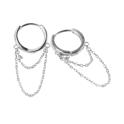 IMIKEYA Silber Ohrringe Mit Doppelten Ketten Stilvolle Lässige Dangle-styles Für Partys Events Und Alltag Stilvolle Schmuckstücke Für Frauen Und Mädchen von IMIKEYA