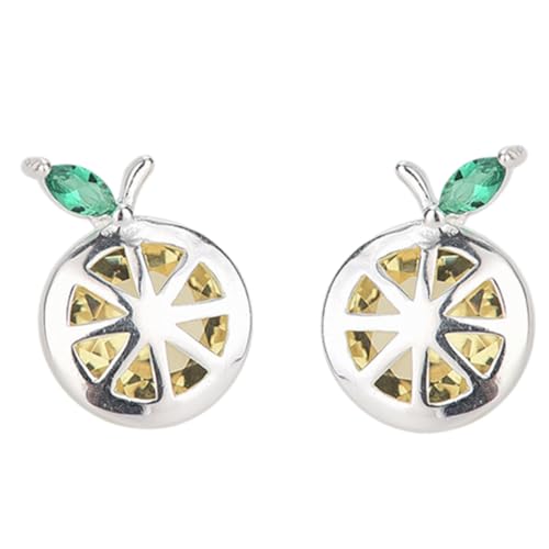 IMIKEYA Zitronen Ohrringe Aus Sterlingsilber Mit Zirkonia Lustige Hängende Ohrstecker Für Damen Und Mädchen Allergiefreundliche Dekorative Farbige Ohrringe Für Jede Gelegenheit von IMIKEYA