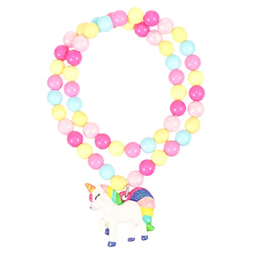 IMIKEYA Kunststoff Perlen Halskette Set Einhorn Armband Junge Mädchen Schmuck Bunte Farben Party Requisiten Schulbelohnung Basteln Diy von IMIKEYA