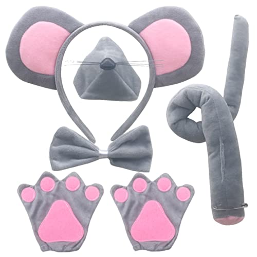 IMIKEYA Mausohren Stirnband Satz für Mäuse Kostüm Zubehör mit Fliege Lustige Halloween Verkleidung für Mädchen und Jungen für Karneval und Parties Weiches und Bequemes Material von IMIKEYA