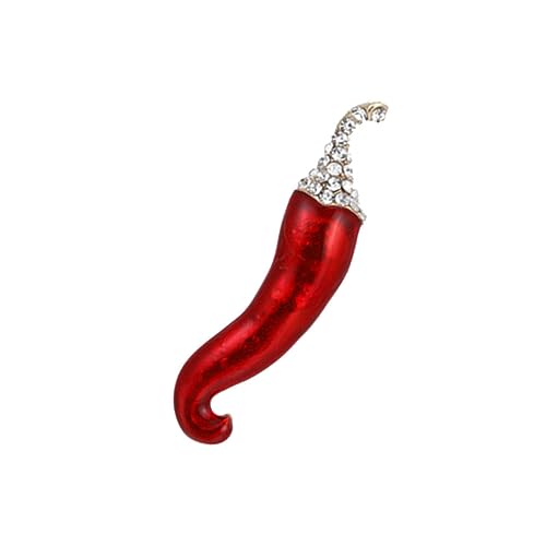 IMIKEYA 1Stück Chili Förmige Brosche mit Strass Kreative Pflanzen Design Anstecknadel für Frauen Rote Brosche für Taschen Hüte und Inspiriert Natur Perfektes von IMIKEYA