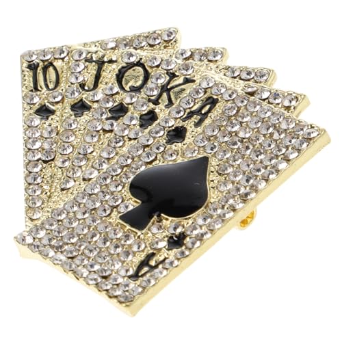 IMIKEYA Spielkartenbrosche Dekorative Corsage Brustnadel Hip Hop Corsage Strass Anstecknadel für Männer und Frauen Kleidungsornament für Partys und Anlässe von IMIKEYA