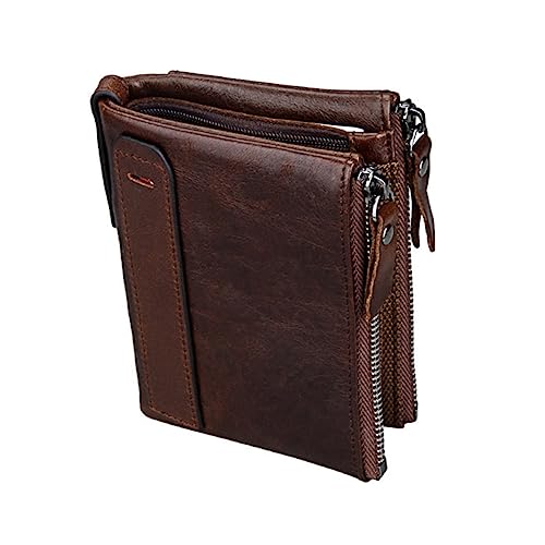 IMIKEYA 1Stück Geldbörse für Männer RFID Geschützte Reißverschluss Brieftasche Rotbraun Multifunktionale Geldbörse mit Großer Kapazität und Stylischem Design für Karten von IMIKEYA