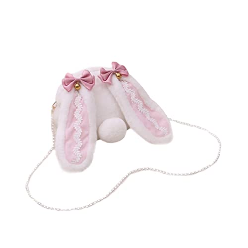 IMIKEYA Kaninchen-modellierung Sling Tasche Für Damen Lässige Umhängetasche Aus Hochwertigem Material Für Reisen Partys Und Alltag Plüsch-Design Kompaktes Und Leichtes Tragegefühl von IMIKEYA
