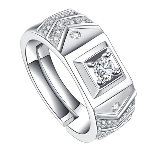 IMIKEYA Stylischer Herrenring Kupfer Strass Fingerring für Hochzeiten Partys Verlobungen Modischer Männer Schmuck für Männer Ehering für Paare Eleganter Knöchelring von IMIKEYA