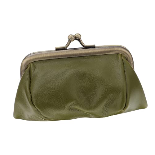 IMIKEYA 1Stück Retro Damen Geldbörse PU Eleganter Kartenhalter mit Münzfach Grün Handgefertigte Aufbewahrungstasche für Coins und Kleingeld für Freundinnen von IMIKEYA
