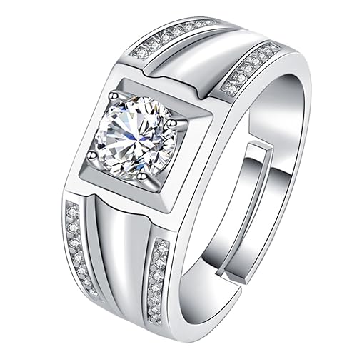 IMIKEYA Männerring Kupfer Fingerring Strass Ehering für Männer Stilvoller Hochzeitsring für Ehemann Passend für Partys und Besondere Anlässe von IMIKEYA