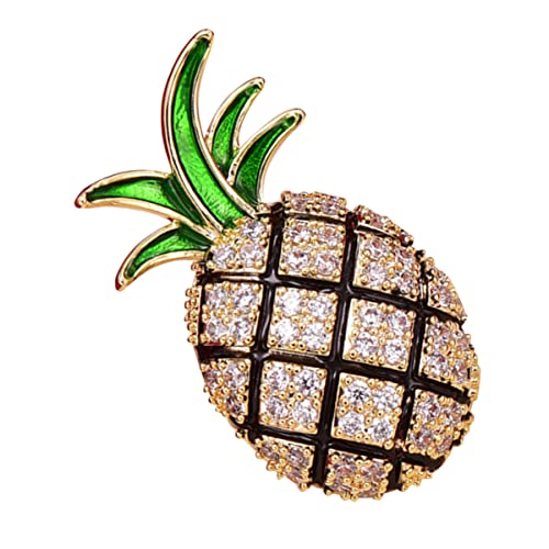 IMIKEYA Ananas Brosche Mit Legierte Anstecknadel Formelles Accessoire Für Damen Und Herren Goldene Brosche Für Abendgarderobe Stilvolles Halsschmuck Accessoire von IMIKEYA