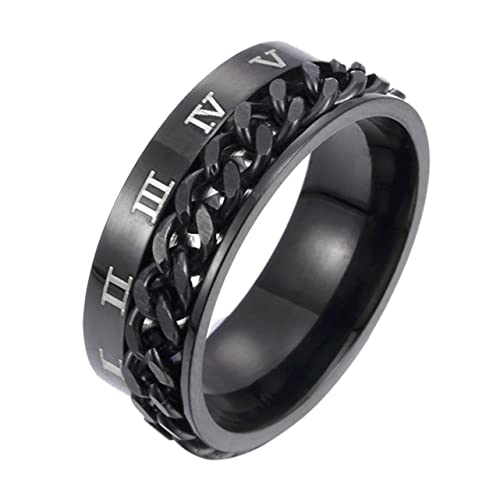 IMIKEYA 1Stück Titanstahl Ring mit Drehbaren Römischen Ziffern für Damen und Herren Modisches Accessoire für Stil für Freunde und IMIKEYA 1Stück Titanstahl Ring mit Drehbaren Römischen Ziffern für Damen und Herren Modisches Accessoire für Stil für Freunde und von IMIKEYA