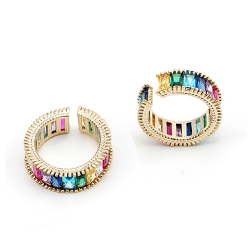 IMIKEYA Verstellbarer Vintage Offener Ring Für Frauen Regenbogenfarbe Modischer Schmuck Antiker Stil Für Hochzeiten Und Besondere Anlässe von IMIKEYA