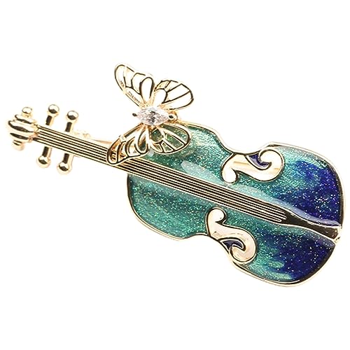 IMIKEYA 1Stück Vintage Geigenbrosche für Damen Metal Pin mit Schmetterlingsdekoration Kreative Anstecknadel für Kleidung Schals und Hüte Perfektes für Besondere Anlässe von IMIKEYA