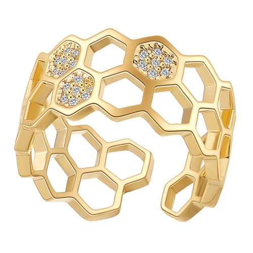 IMIKEYA 1Stück für Damen Eleganter Offener Fingerring mit Zirkonia Modischer Schmuck für Verlobungen Festivals und Besondere Anlässe IMIKEYA 1Stück für Damen Eleganter Offener Fingerring mit Zirkonia Modischer Schmuck für Verlobungen Festivals und Besondere Anlässe von IMIKEYA