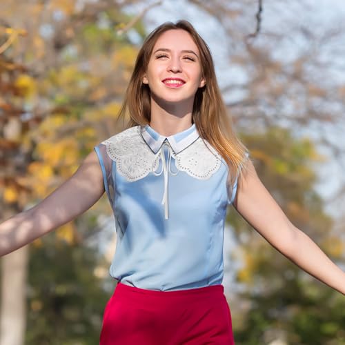 Bestickter Spitzenhemdkragen für Damen Abnehmbarer Falscher Kragen Eleganter mit Kostümzugang für Blusen und Kleider Design für Vielseitige Outfits von IMIKEYA