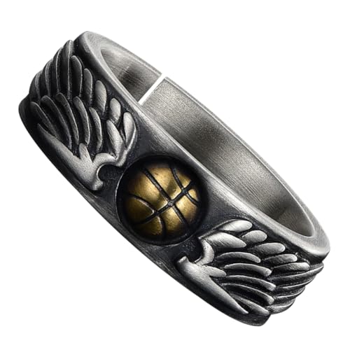 IMIKEYA Basketball Charm Ring für Herren Metall Stylischer Männerring Kreatives Design Modisches Schmuckstück für Partys 1 Stück von IMIKEYA