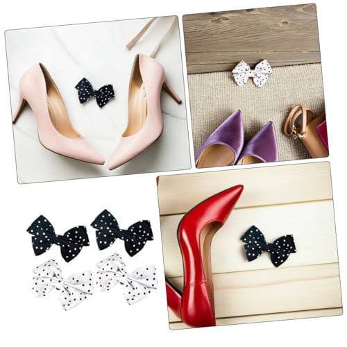 IMIKEYA 2 Paare Abnehmbare Schleifen schuhclips mit Tupfenmuster Modische Schuhschmuck accessoires für Damen High Heels Pumps Brautschuhe Vielseitig für Hochzeit Party und Alltag von IMIKEYA