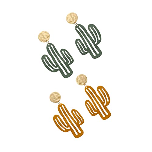 IMIKEYA 2 Paare Damen Ohrstecker Cactus Form Alloy Ohrhänger Set Braun Grün Ohrschmuck für Alltag Party Hochzeit IMIKEYA 2 Paare Damen Ohrstecker Cactus Form Alloy Ohrhänger Set Braun Grün Ohrschmuck für Alltag Party Hochzeit von IMIKEYA