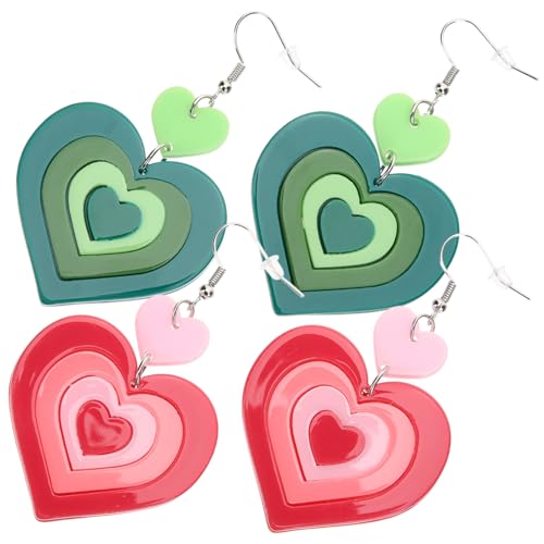 IMIKEYA 2 Paare Herzohrringe für Damen Farbenfrohe Tropfohrringe Hochwertigem Grün für Verschiedene Outfits und Anlässe IMIKEYA 2 Paare Herzohrringe für Damen Farbenfrohe Tropfohrringe Hochwertigem Grün für Verschiedene Outfits und Anlässe von IMIKEYA