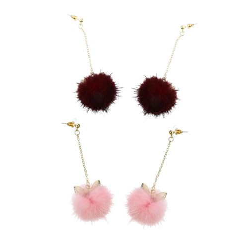 IMIKEYA 2 Paare Katzenohrringe mit Flauschigen Pomponen Handgefertigte Leichte Plüsch Ohrringe mit Katzenohren Design Ohrhänger für Damen Vielseitig Kombinierbarer Winterschmuck IMIKEYA 2 Paare Katzenohrringe mit Flauschigen Pomponen Handgefertigte Leichte Plüsch Ohrringe mit Katzenohren Design Ohrhänger für Damen Vielseitig Kombinierbarer Winterschmuck von IMIKEYA
