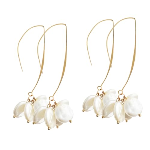 IMIKEYA 2 Paare Kleine Perlenohrringe mit U förmigem Ohrhaken Leichte Künstliche Perlen Tropfenohrringe für Damen Stilvolle Brautschmuck Ohrhänger für Hochzeiten und Besondere Anlässe von IMIKEYA