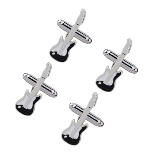 IMIKEYA 2 Paare Manschettenknöpfe Männer Kreative Gitarren design Legierter Schmuck Stilvolle Hemdknöpfe Vielseitig für Business Hochzeit Festival und Geburtstag von IMIKEYA
