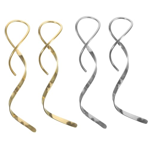 IMIKEYA 2 Paare Minimalistische Spiral Ohrhänger Langlebige Ohrringe für Damen für Anlässe Gold Silber IMIKEYA 2 Paare Minimalistische Spiral Ohrhänger Langlebige Ohrringe für Damen für Anlässe Gold Silber von IMIKEYA
