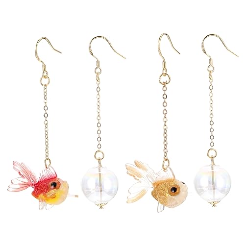 IMIKEYA 2 Paare Stylische Goldfisch Ohrringe Vergoldet Asymmetrisches Design Ohrclips für Damen Accessoire für Partys und Alltag IMIKEYA 2 Paare Stylische Goldfisch Ohrringe Vergoldet Asymmetrisches Design Ohrclips für Damen Accessoire für Partys und Alltag von IMIKEYA