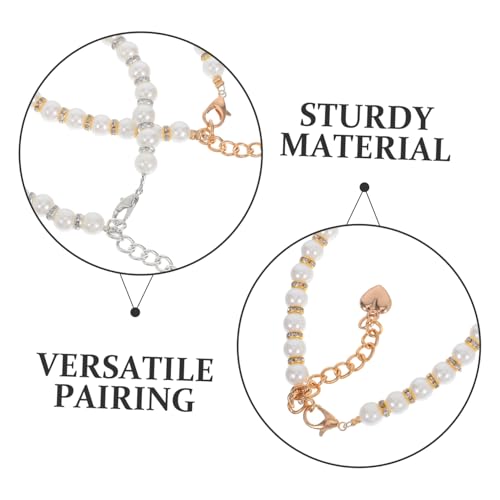 IMIKEYA 2 Paare Verstellbare High Heel Schuhriemen mit Imitationsperlen Abnehmbare Rutsch Fersengurte für Damen Sicherer Halt für Lose Pumps Vielseitig für Verschiedene Anlässe von IMIKEYA