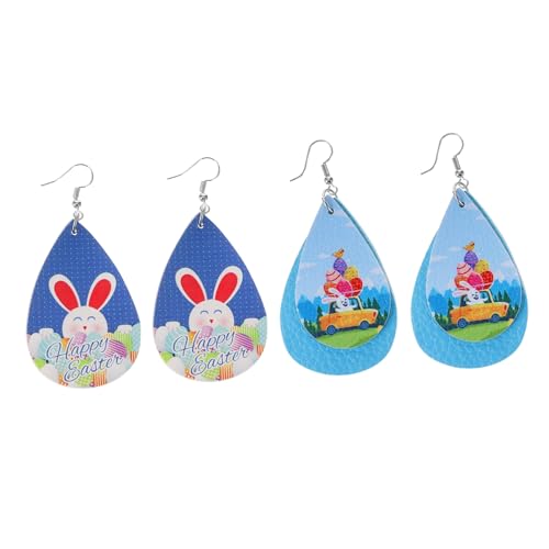 IMIKEYA 2 Paare Wasserfall Ohrringe Damen Party Ohrhänger Tropfenform Leicht Elegant Frühling Sommer Schmuck mit Osterdesign von IMIKEYA