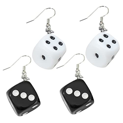 IMIKEYA 2paare Würfelohrringe Aus Harz Punk-ohrringe Für Frauen Und Teenager Lustige Ohrschmuck Mit Tanzenden Anhängern Ästhetische Kostüm-accessoires Stylische Ohrringe Für Party von IMIKEYA
