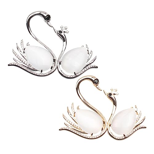 IMIKEYA 2 Stücke Opal Brosche mit Zirkonia für Damen und Herren Stilvolle Design Brustpin für Hochzeit Schal und Kleidung Zufällige Farben von IMIKEYA