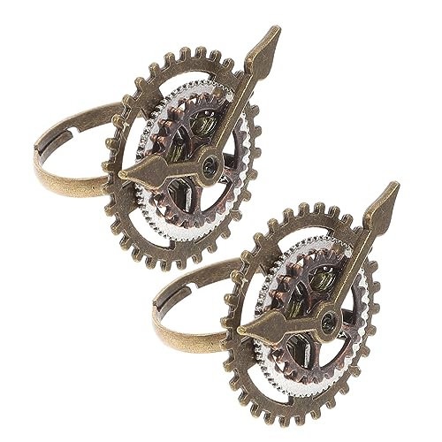 IMIKEYA 2 STÜCK Retro Steampunk Punk Finger Ringe für Damen Kreatives Design Hochwertigem Legierungsmaterial für Modebewusste Frauen IMIKEYA 2 STÜCK Retro Steampunk Punk Finger Ringe für Damen Kreatives Design Hochwertigem Legierungsmaterial für Modebewusste Frauen von IMIKEYA