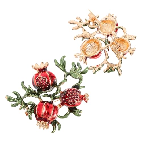 IMIKEYA 2 STÜCK Trendige Granatapfel Brosche Legierung Stilvolle Anstecknadel für Frauen für Kleidung Taschen und Accessoires Muttertag und Besonderen Anlässen von IMIKEYA