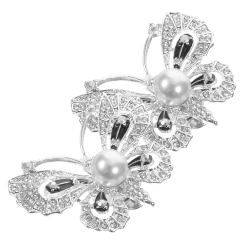 IMIKEYA 2 Stück Abnehmbare Schmetterling Schuhclips mit Funkelnden Strasssteinen Schuhschnallen für Damen Pumps Hochzeit Party und Arbeit Silberfarbene High Heel Dekoration von IMIKEYA