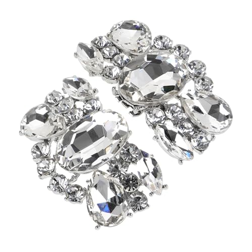 IMIKEYA 2 Stück Abnehmbare Schuhclips mit Funkelnden Strass Schnallen Schuhdekoration Langlebiger Zinklegierung für Damen High Heels Vielseitiges Accessoire Silber für Outfits von IMIKEYA