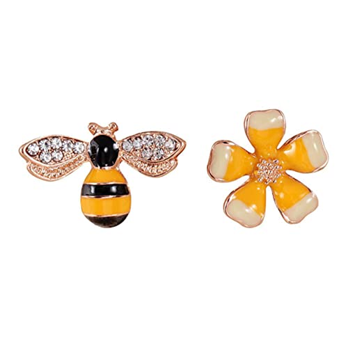 IMIKEYA 2 Stück Blumen Bienen Ohrringe für Damen Leicht Langlebig Legierter Statement Ohrstecker Kleines Blumiges Design und Modisch für Frauen und Mädchen von IMIKEYA