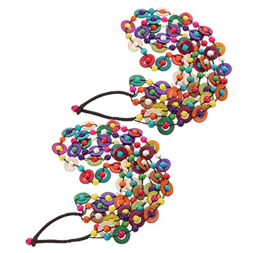 IMIKEYA 2 Stücke Böhmen Retro Ethnische Kokosnuss Schale und Holzperlen für Damen Vintage Boho Schmuck für Partys und Besondere Anlässe von IMIKEYA