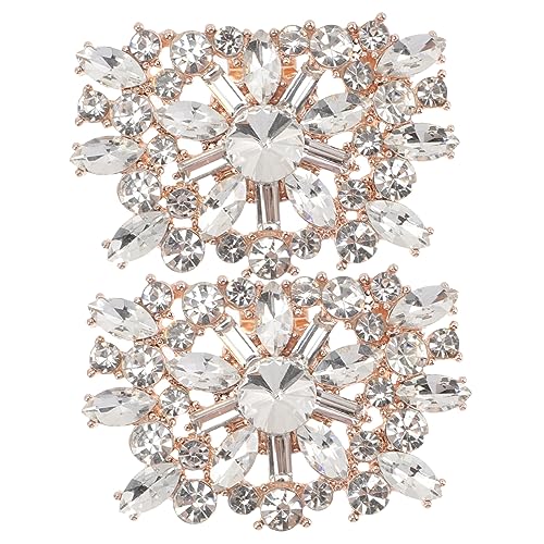 IMIKEYA 2 Stück Braut Schuhclips Goldfarbene Strass Dekoration Glitzerndes Design Schuhschmuck für Hochzeit Party Flache Hohe Schuhe DIY Accessoires von IMIKEYA