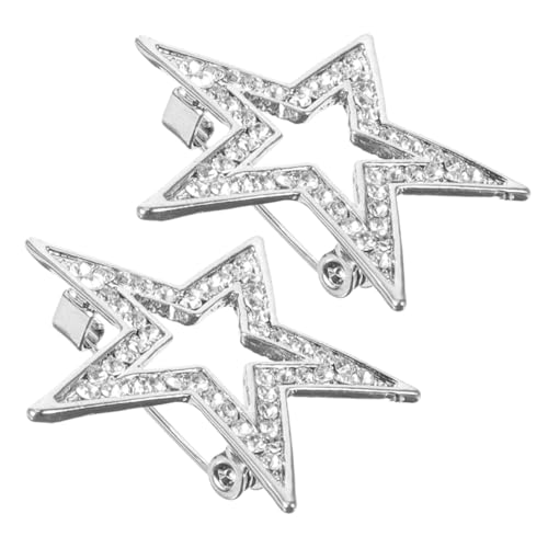 IMIKEYA 2 Stück Damen Broschen Stern Strass Anstecknadeln aus Langlebiger Legierung Modische Schmuckpins für Anzug Hochzeit Business Valentinstag Muttertag von IMIKEYA
