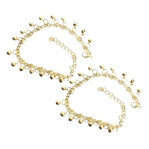 IMIKEYA Glöckchen Fußkettchen für Frauen Verstellbar Metall Sommer Fußkette Strand Schmuck 2 Stück von IMIKEYA