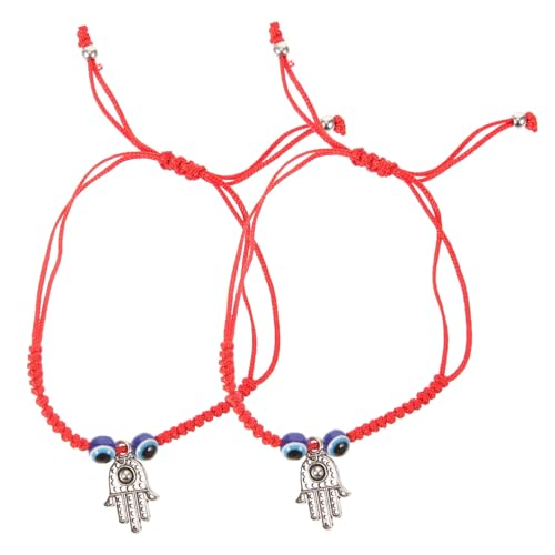 IMIKEYA 2 Stück Einstellbares Evil Eye Armband Geflochtenes Rotes Schnurarmband Verstellbares Unisex Schmuckaccessoire Modisch und Leicht für Alltag Party und Besondere Anlässe Geeignet von IMIKEYA