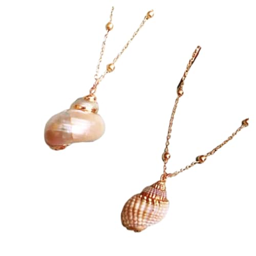 IMIKEYA 2 Stück Elegante Conch Anhänger Halskette Natürliche Muschel Schmuck Kreatives Design für Damen und Mädchen für Besondere Anlässe Wie Partys und Feiern von IMIKEYA