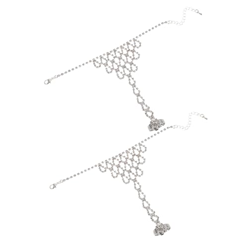 IMIKEYA 2 Stück Elegantes Teiliges Handketten Set mit Funkelndem Strass Fingerring Silbernes Brautschmuck Armband für Hochzeit Party und Tanz Modische Handkette für Damen IMIKEYA 2 Stück Elegantes Teiliges Handketten Set mit Funkelndem Strass Fingerring Silbernes Brautschmuck Armband für Hochzeit Party und Tanz Modische Handkette für Damen von IMIKEYA