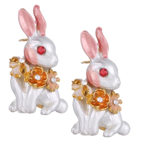 IMIKEYA 2 Stück Emaille Brosche Kaninchen Design Langlebige Legierung Anstecknadel für Damen Vielseitig Kombinierbar Schmuck für Kleidung und Besondere Anlässe von IMIKEYA