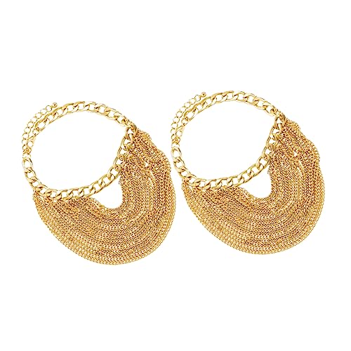 IMIKEYA 2stücke Gold Quaste Fußkettchen Punk Layered Fußkettchen Mit Punk High Heels Für Alltagsschmuck Und Tanzpartys von IMIKEYA