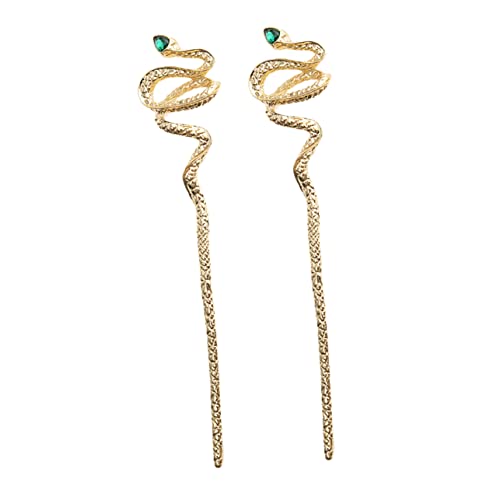 IMIKEYA 2 Stück Goldene Schlangen Haarstäbe Mit Strasssteinen Chinesische Haarnadeln Für Frauen Vintage Haarschmuck Für Hochzeiten Und Partys Haaraccessoires Für Dutt Und Zöpfe von IMIKEYA