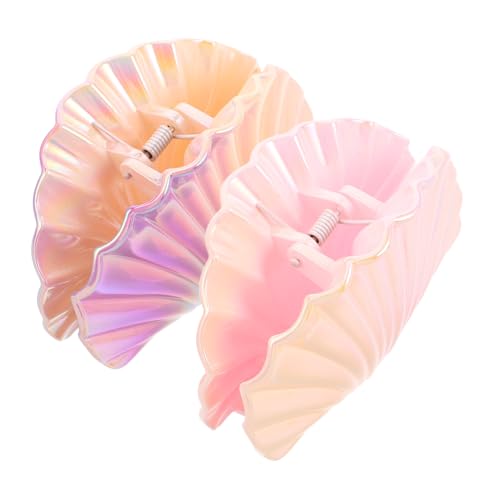 IMIKEYA 2 Stück Große Haarklammern mit Gradient Muschel Design Leichter Resin Haarclip mit Marmor Muster Sommerliche Frauen Haarspange für Urlaub Alltag und Strand Modisches Accessoire von IMIKEYA
